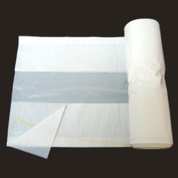 Bolsa de basura plástica plegable de HDPE blanco