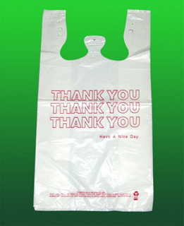 Bolsa de camiseta de plástico con impresión personalizada de HDPE