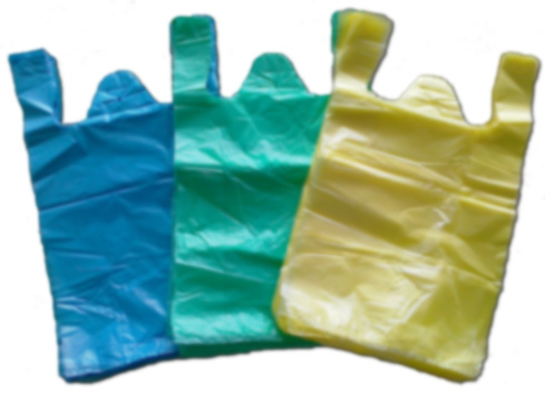 Bolso de manija de chaleco plástico liso HDPE