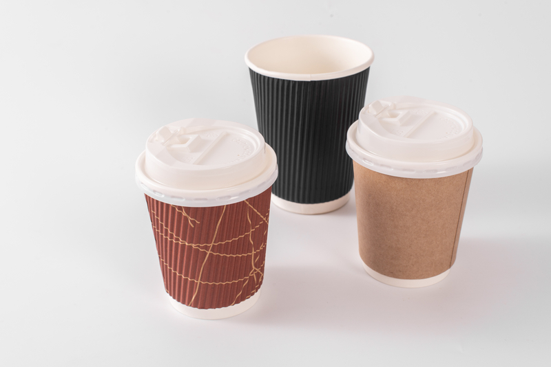 8 oz 12 oz 16 oz desechables de una sola pared/doble pared/tazas de café de papel ondulado para bebidas frías y bebidas calientes