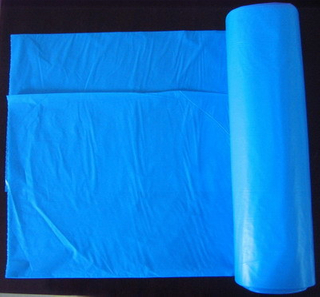 Bolsa de basura plegable en C desechable azul de HDPE