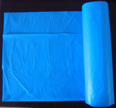 Bolsa de basura plegable en C desechable azul de HDPE