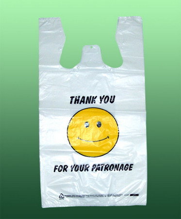 Bolsa de compra de camisetas de plástico de impresión personalizada 